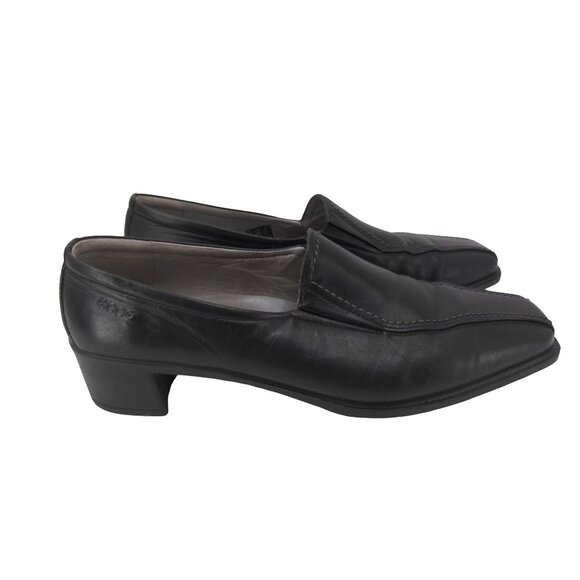 Ecco Heel Pump Women US 9 9.5 EU 40 Black Slip On Comfort Leather Career Classic - Picture 3 of 10